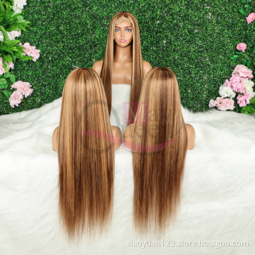 2022 Brazilian Human Ha10A Grade Highlight Wigs Hot Sale Ombre Piano Color Human Hair Silky Straight human Wigsir Frontal Wig